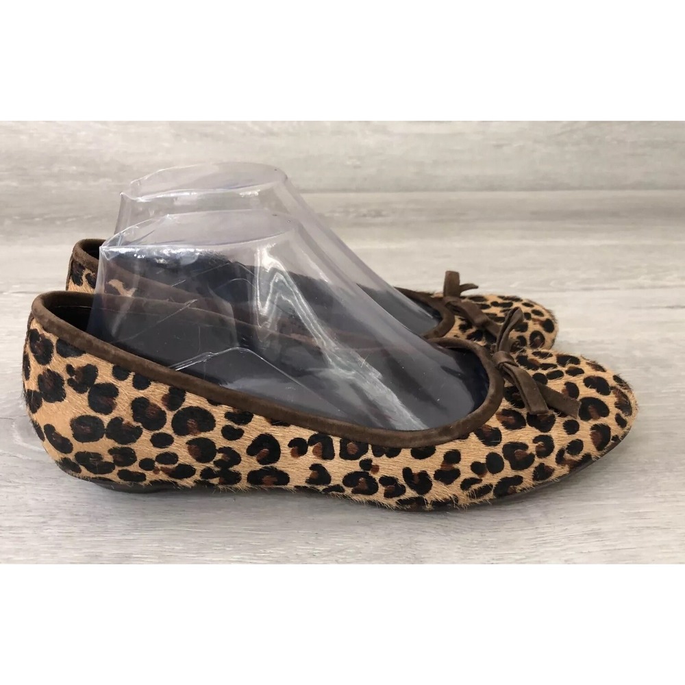 Harold's Faith Womens Ballet Flat Leopard Casual Comfort Slip On Bow 8 Shoes